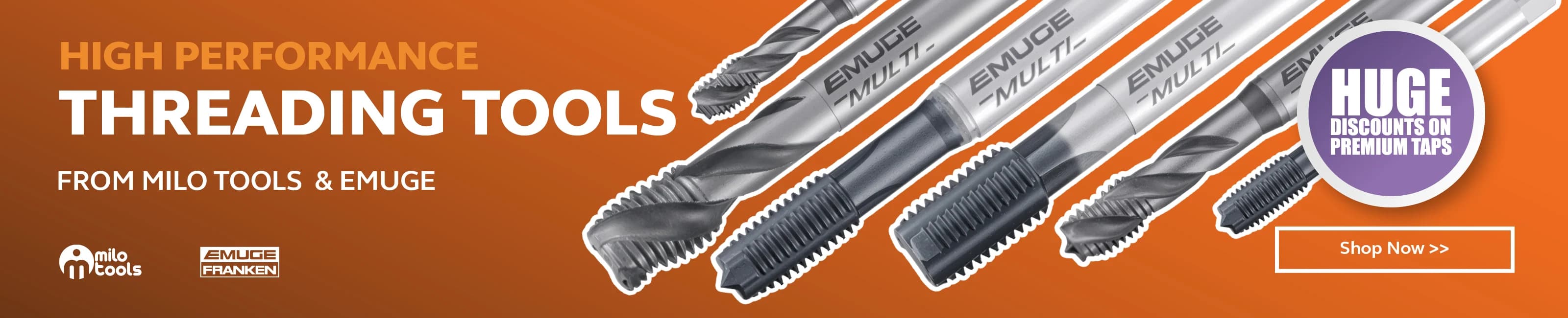 A selection of Threading taps from Emuge & Milo Tools