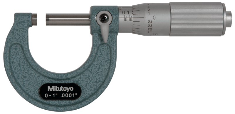 Image of outside micrometer economy design 0-1", friction thimble,0,0001" .