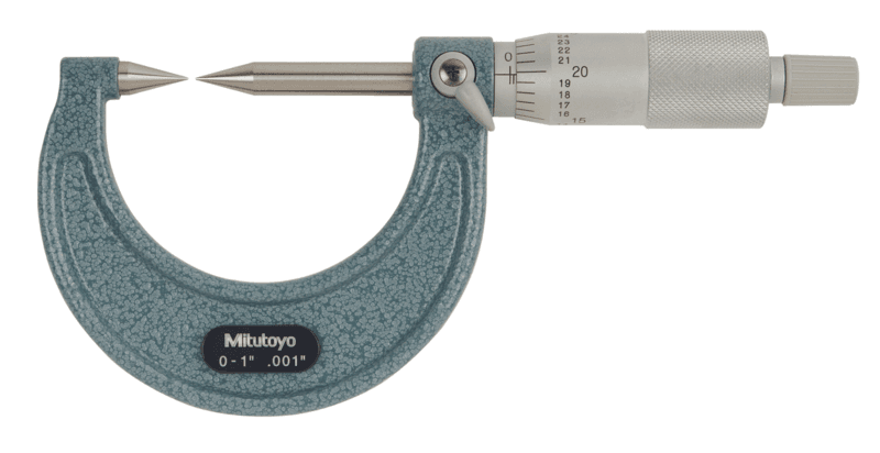 Image of point micrometer with hardened tip 0-1", 30° tip .