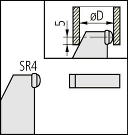 Technical Image of tube micrometer, spherical anvil 0-25mm .