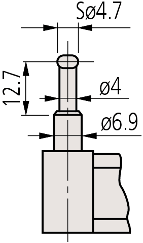 Technical Image of tube micrometer cylindrical anvil flat spindle, 0-25mm .