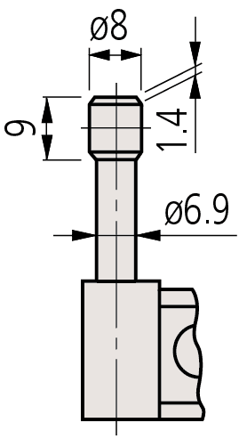 Technical Image of tube micrometer cylindrical anvil flat spindle, 0-25mm .