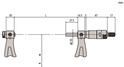 Technical Image of screw thread micrometer interchangeable tips, 1-2" .