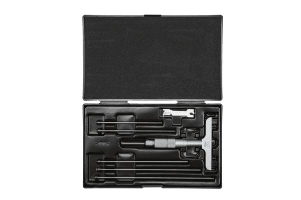 Image of depth micrometer, interchangeable rods 0-150mm, 101mm base .