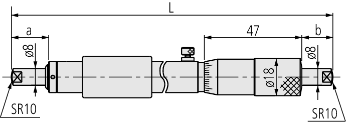 Technical Image of tubular inside micrometer 625-650mm .