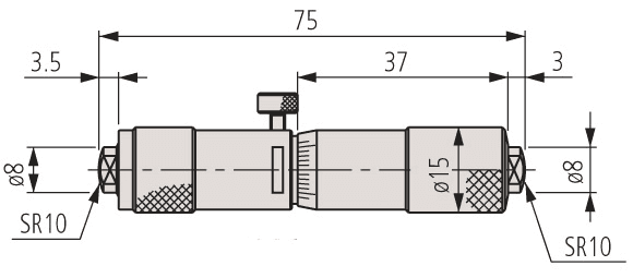 Technical Image of tubular inside micrometer 3-4" .
