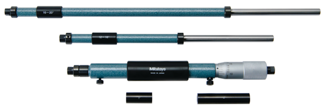 Image of inside micrometer, interchangeable rods 8-20", with 3 rods, hardened face .
