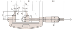 Technical Image of caliper jaw micrometer 0-1" .