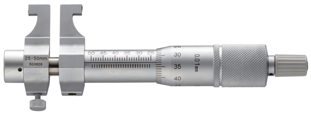 Image of caliper jaw inside micrometer 25-50mm .