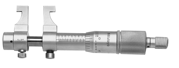 Image of caliper jaw inside micrometer 1-2" .