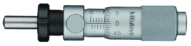 Image of micrometer head, locking screw type 0-13mm, clamp nut, spherical spindle .