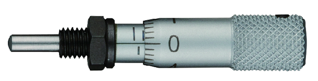 Image of micrometer head ultra-small 0-5mm, clamp nut, spherical spindle .