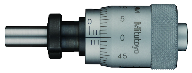 Image of micrometer head, large thimble type thimble d=20mm, 0-13mm, clamp nut .
