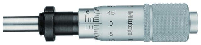 Image of micrometer head carbide-tipped 0-15mm, clamp nut, reverse reading .