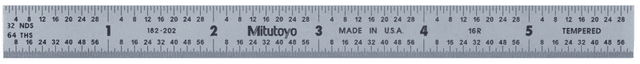 Image of steel rule, fully-flexible rule 6", inch .
