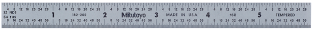 Image of steel rule, fully-flexible rule 6", inch .