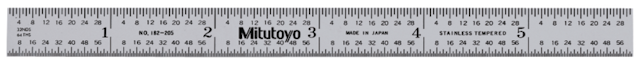 Image of steel rule, fully-flexible rule 150mm/6", metric/inch .