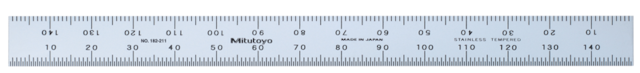 Image of steel rule, fully-flexible rule 150mm, metric .