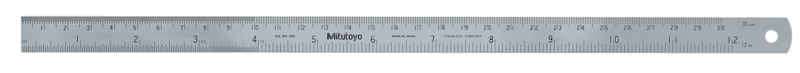 Image of steel rule, semi-flexible rule 300mm/12", metric/inch .