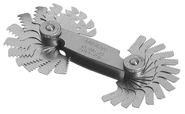Image of pitch gauge whitworth screw 55¬∞, 4-60tpi, 21 leaves .