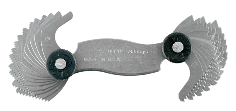 Image of pitch gauge unified screw 60¬∞, 4-42tpi, 30 leaves .
