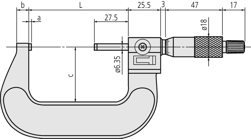Technical Image of digit outside micrometer 50-75mm,0,001mm .
