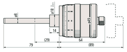 Technical Image of micrometer head non-rotating spindle 0-50mm, 1mm/rev., bidirectional .
