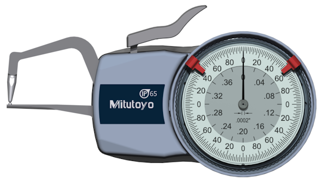 Image of external dial caliper gauge 0-0,4",,0,0002" .