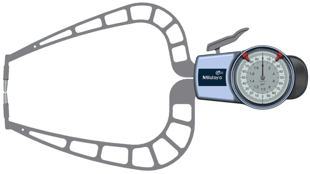 Image of external dial caliper gauge 0-2",0,001" .
