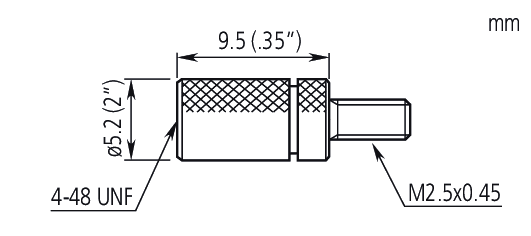 Image of adapter indicator contact point m2,5x0,45 to 4-48 unf .