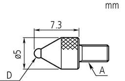 Technical Image of contact element ball point, m2,5x0,45d=àú4mm, carbide, metric .