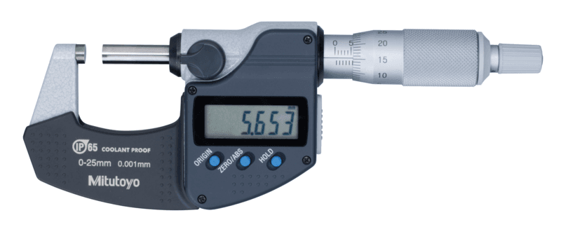 Image of digital micrometer ip65 25-50mm, ratched thimble, with output .