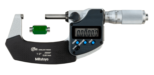 Image of digital micrometer ip65, inch/metric 1-2", friction thimble, with output .