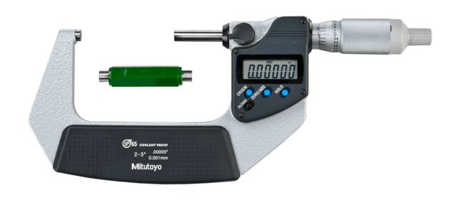Image of digital micrometer ip65, inch/metric 2-3", w/o output, ratched thimble .
