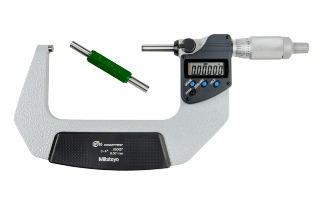 Image of digital micrometer ip65, inch/metric 3-4", w/o output, ratched thimble .