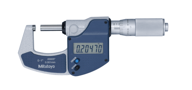 Image of digital micrometer, inch/metric 0-1", w/o output, friction thimble .