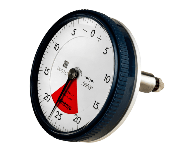 Image of dial indicator, back plunger, agd/ansi 0,04",0,0005", one revo., shockproof .