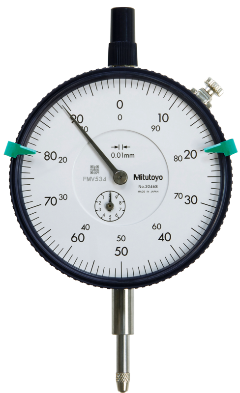 Image of dial indicator, flat back 10mm,0,01mm .