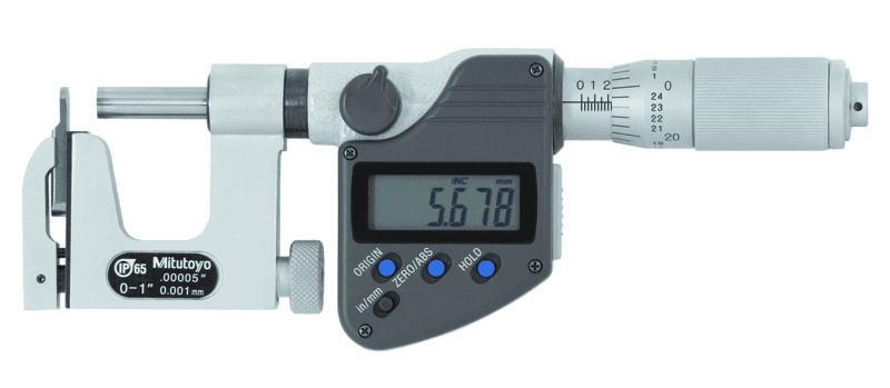 Image of digital interchangeable anvil micrometer inch/metric, 0-1", ip65 .