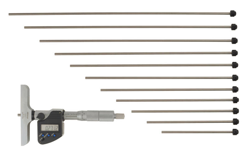 Image of digital depth micrometer inch/metric, 0-12", incl. 12 rods .
