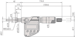 Technical Image of digital micrometer head 0-1", flat spi., cla. nut,0,375" stem .