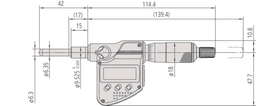 Technical Image of digital micrometer head 0-1", sr4 spindle,0,375" plain stem .
