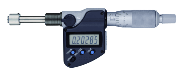 Image of digital micrometer head, non rot., ip65 0-1", flat spindle,0,5" plain stem .