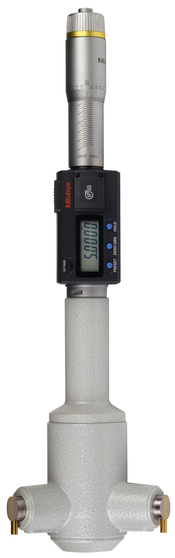Image of digital 3-point internal micrometer 4-5", ip65, tin, inch/metric .