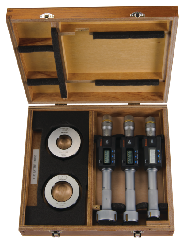 Image of digital 3-point internal micrometer set 1-2", complete unit, ip65, tin .