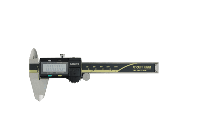 Image of digital abs aos caliper inch/metric, 0-4", rod, thumb r., outp. .