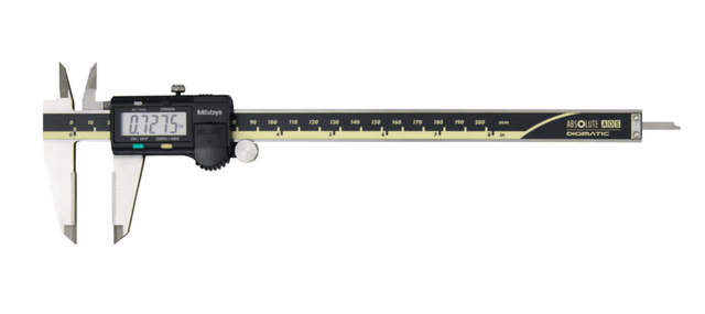 Image of digital abs aos caliper, od carb. jaws inch/metric, 0-8", blade, thumb r., outp .