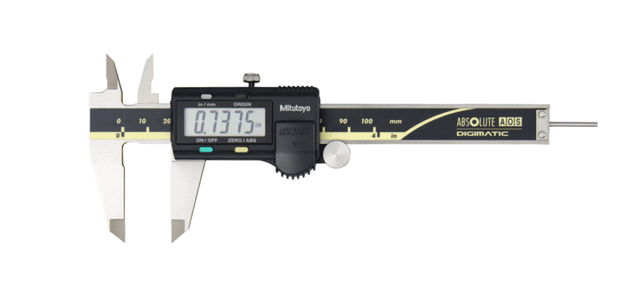 Image of digital abs aos caliper inch/metric, 0-4", thumb r., w/o output .