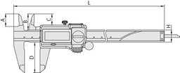 Technical Image of digital abs caliper coolantproof ip67 in/met, 0-8", thumb ro., od carb. jaws .