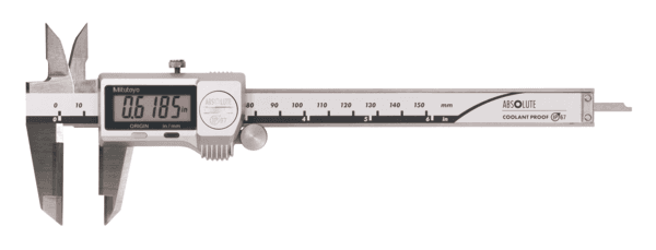 Image of digital abs caliper coolantproof ip67 in/met, 0-8", thumb rol., od carb. jaws .